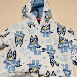 Cozy Blue and White Character Hoodie for Kids